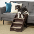 Scaletta per Cani Pieghevole con 4 Gradini Antiscivolo 62x38x49,5 cm in PP Marrone