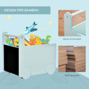 Carrello Portagiochi con Lavagne 47x35x45,5 cm in Legno MDF Azzurro
