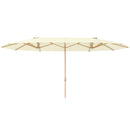 Ombrellone Doppio 455x265x238 cm in Acciaio Inox e Poliestere Beige   