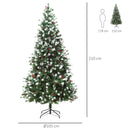 Albero di Natale Artificiale Innevato 210 cm 1172 Rami con Bacche Rosse  Pino Verde