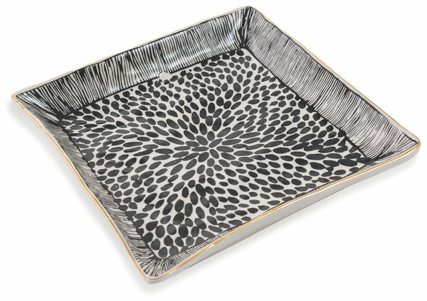 Piatto Quadrato Grande in Gres Villa d'Este Home Tivoli Masai Black prezzo