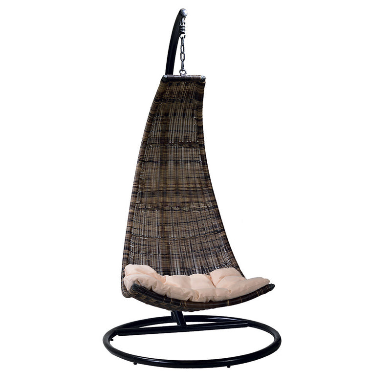 Dondolo da Giardino Pensile in Polyrattan 1 posto Pendent Noce