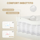 Sedia da Ufficio con Poggiapiedi e Poggiatesta 76x73x117-125 cm in Pelle PU Schiuma e Metallo Bianco Crema      