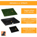 Lettiera per Cani 51x63 cm con Prato Sintetico e Vassoio Inferiore per Interno ed Esterno  