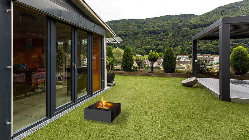 Braciere da Esterno a Legna in Acciaio 40x40x17,5 cm Flig Austin 40 Nero