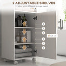 Mobiletto Bagno con Vassoio Rimovibile 40x30x88 cm in Truciolato Bianco
