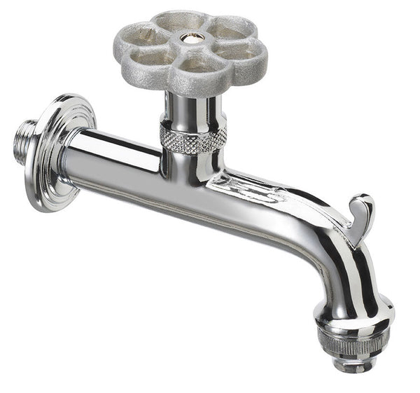 online Rubinetto per Fontana da Giardino in Ottone Cromato con Ghiera in Tinta Belfer RUB/018 Alluminio