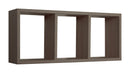 Mensola Rettangolare 3 Scomparti da Parete 70x30x15.5 cm in Fibra di Legno Tristano Noce Segato