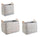 Set 3 Ceste 2 Maniglie Lisette Rettangolari Grigio in Legno