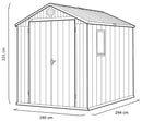 Casetta da Giardino Porta Attrezzi 190x244x221 cm in Resina Keter Darwin Wood 6x8 Marrone