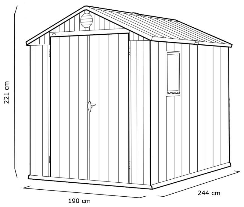 Casetta da Giardino Porta Attrezzi 190x244x221 cm in Resina Keter Darwin Wood 6x8 Marrone