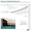 Tenda da Sole Avvolgibile a Parete 3x2,5m in Alluminio e Poliestre Beige