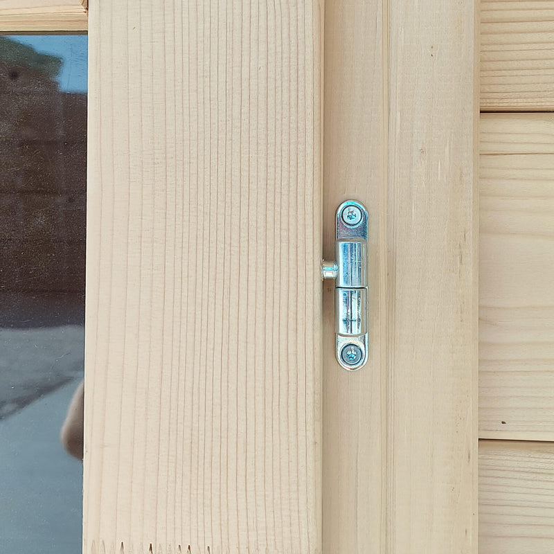 Casetta Box da Giardino per Attrezzi 254x276 cm con Porta Doppia Finestrata in Legno Naturale