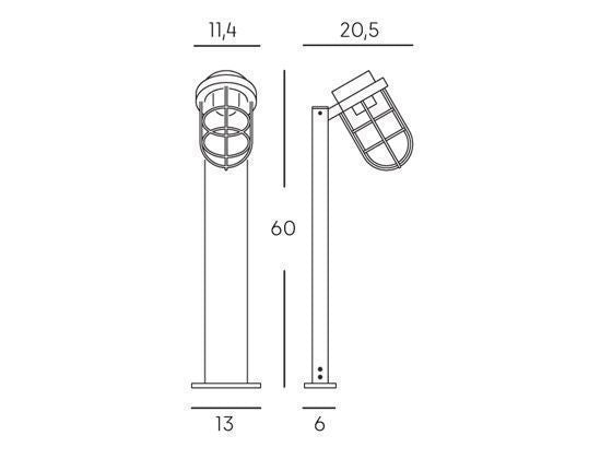 Lampada Palo da Giardino E27 40W in Alluminio Sovil Nero