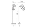 Lampada Palo da Giardino E27 40W in Alluminio Sovil Bianco