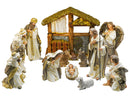 Presepe Natività 12 Pezzi 30 cm con Capanna Bianco 