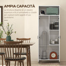 Mobile Multiuso 2 Ante 70x35x188 cm Ripiani Regolabili in Truciolato Bianco