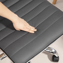 Sedia Poltrona Operativa da Ufficio Ergonomica con Altezza Regolabile in Pelle PU Grigio Scuro  