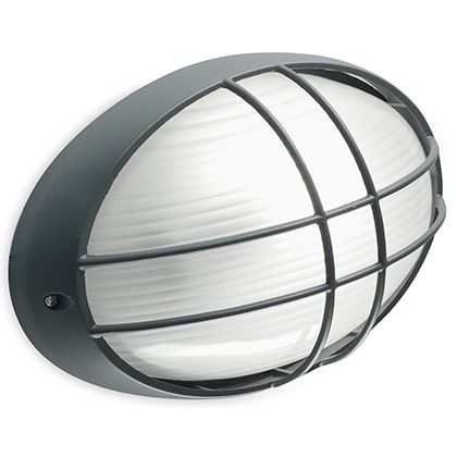 online Lampada Plafoniera Ovale Grande con Gabbia Colore Grigio per Esterno Linea Garden Livos