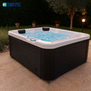 Vasca Monoblocco Cleopatra per 3 Persone 181x164x88 cm in Acrilico Color Legno