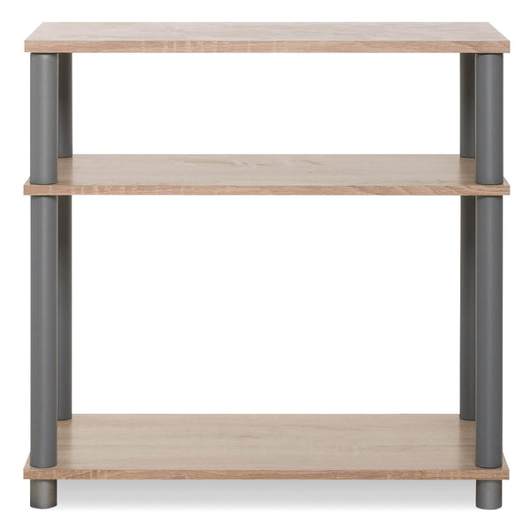 Mobile Porta TV 3 Ripiani in Truciolato Fumer Roll Grigio e Rovere sconto