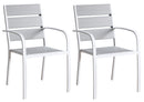 Set 2 Sedie da Giardino in Alluminio con Braccioli Kraus Modigliani Bianche e Grigio