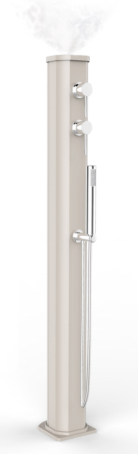 sconto Doccia Solare da Esterno con Nebulizzatore Miscelatore e Doccetta Mobile Arkema Jolly Go Bianco Crema