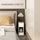 Comodino con Cassetto e Ripiano in Legno 20x30x50 cm Bianco   