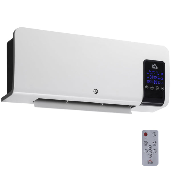 acquista Termoventilatore da Parete Oscillatorio 54,5x12x21,5 cm 2 Modalità di Riscaldamento Bianco