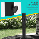 Base per Ombrellone a Croce 100x100x75 cm in Acciaio Nero   