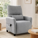 Poltrona Reclinabile Massaggiante 77x87x100 cm con 8 Punti Riscaldamento Poggiapiedi Telecomando e Tasche in Tessuto Grigio      