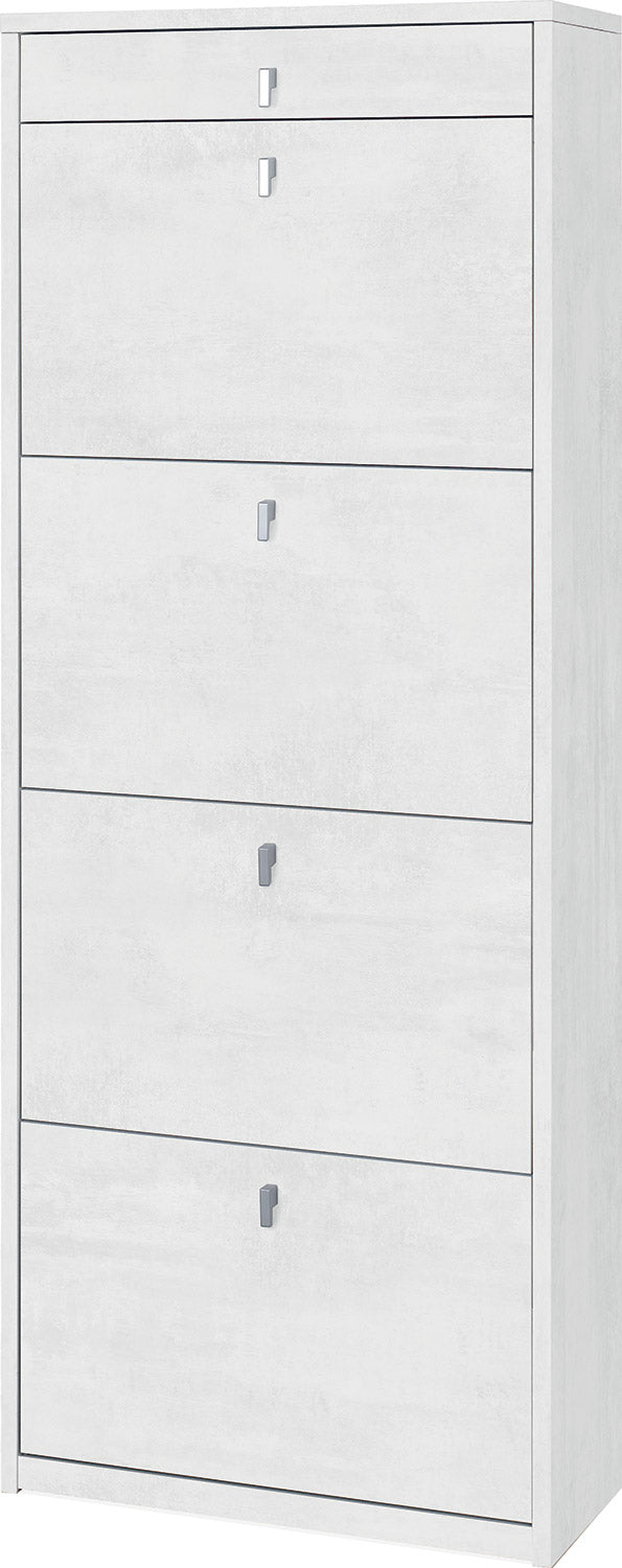 acquista Scarpiera 4 Ante 1 Cassetto 63x164x29 cm Ossido Bianco