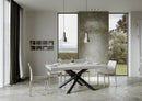 Tavolo Allungabile 200-304x90x77 cm Volantis Bianco Frassino Telaio Antracite 