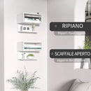 Set 2 Comodini Sospesi 40x29,5x33,5 cm in MDF Bianchi