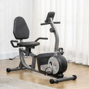 Cyclette Orizzontale 8 Livelli di Resistenza 122-137x62x103 cm con Monitor LCD 2 Ruote Nero