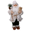 Pupazzo Babbo Natale in Tessuto con regali verde bianco cm 40x23,5xh80