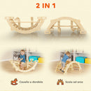 Arco Montessori per Bambini 2-4 Anni Convertibile in Dondolo 110x52x45 cm in Legno color Legno      