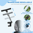 Triciclo per Bambini 105x47x89 cm con Maniglione e Barra di Sicurezza Bianco e Nero   