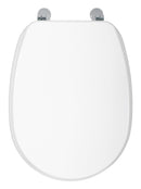 Copriwater Universale 35,8x46 cm in MDF Cerniere in Metallo Cromato Liuto Bianco Lucido