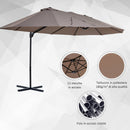 Ombrellone da Giardino 270x460x250 cm  Begsun Marrone