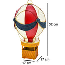 Mongolfiera in Metallo Decorativo Addobbo Natalizio con Gancio 17x17x32 cm
