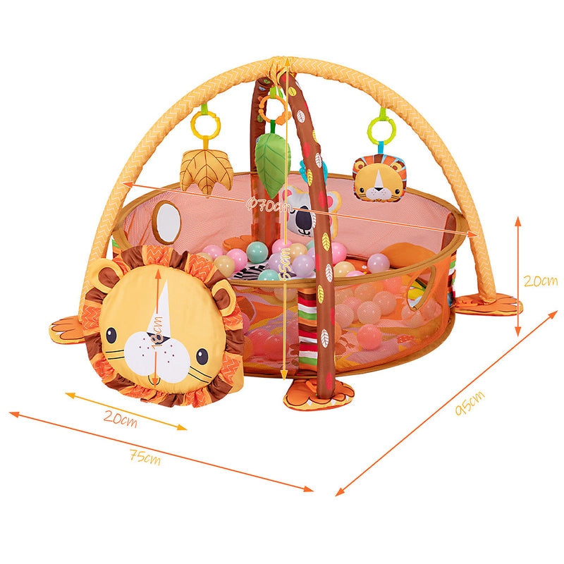 DOTBUY Tappeto Gioco Per Bambini 150cm Morbido E Lavabile: Tondo Antiscivolo In Cotone Con Fondo Plastica, Per Gattonare E Giocare, Tema Animali