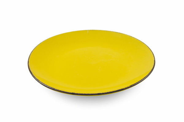 Set 6 Piatti Piani Ø27x3,5 cm in Gres Villa d'Este Home Tivoli Baita Glazed Gialli online