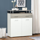 Mobile  1 Cassetto 2 Ante con Ripiano Rialzato 104x38,5x111,5 cm in Truciolato Bianco