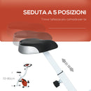 Cyclette Pieghevole Magnetica 8 Livelli Display LCD 97x43x110 cm Rosso 