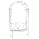 Panchina da Giardino in Ferro con Arco 116x47H230cm Viareggio Bianca