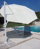 Ombrellone da Giardino Decentrato Ø3,5m in Alluminio Telo in Poliestere Mosini Jazz Bianco
