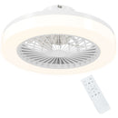 Ventilatore a Soffitto Ø46x16 cm con Luce LED Regolabile e 6 Velocità in Plastica e Acrilico Bianco      