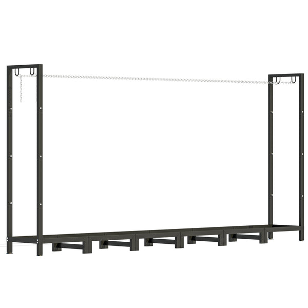 Legnaia Regolabile 235x31x116 cm con Telo Impermeabile e Catene in Acciaio Nero online