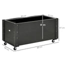 Fioriera da Giardino con Foro di Drenaggio e Rotelle 89x48x47 cm in Legno di Abete Nera